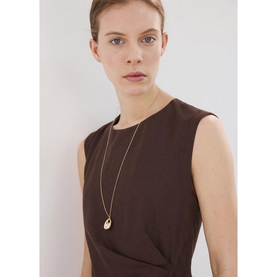 MANGO PENNY2 Abito Midi Senza Maniche con Dettaglio Incrociato  