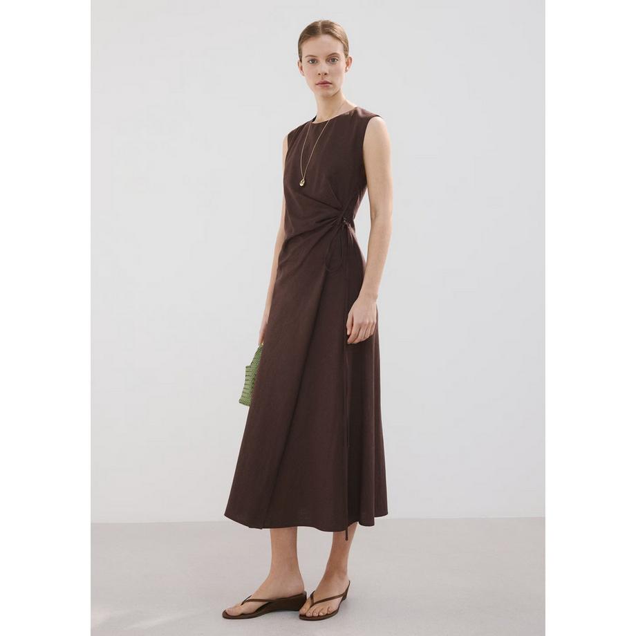 MANGO PENNY2 Abito Midi Senza Maniche con Dettaglio Incrociato  