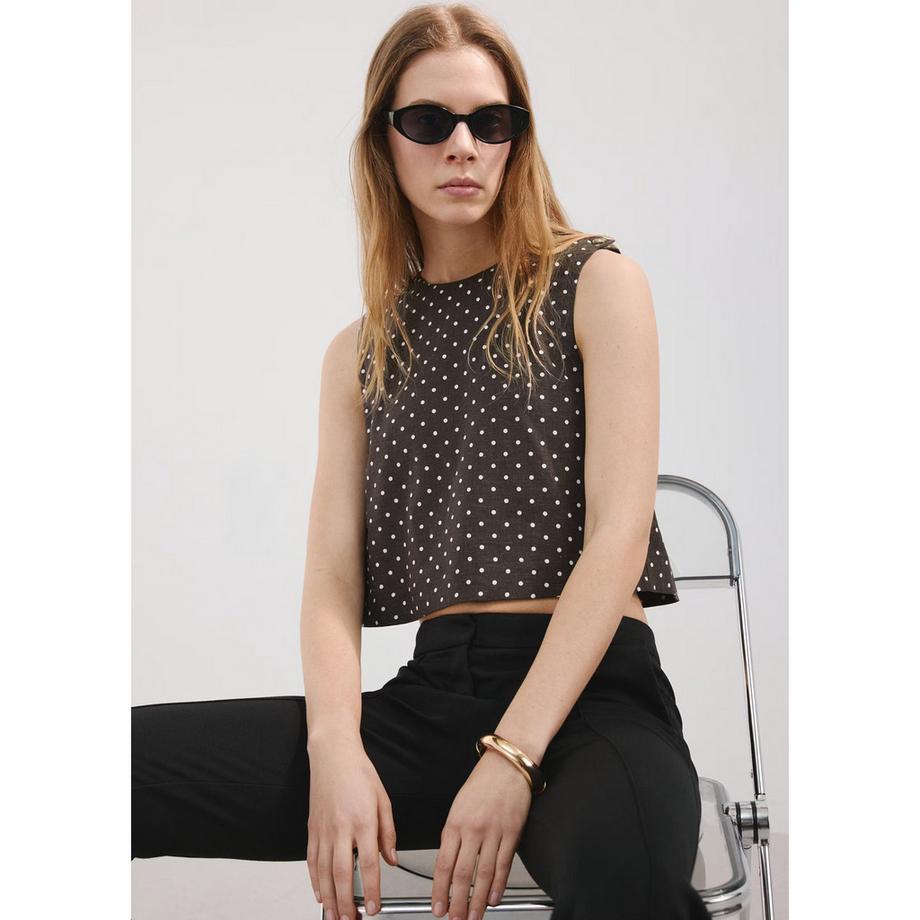 MANGO ROMEO Top sans manches à pois  