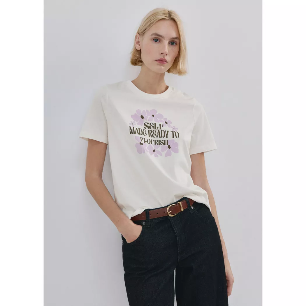 Mango - T-Shirt, für Damen, Violett, Größe XL