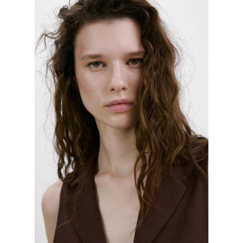 MANGO LINOVIS Chemisier sans Manches avec Fermeture à Nouer  