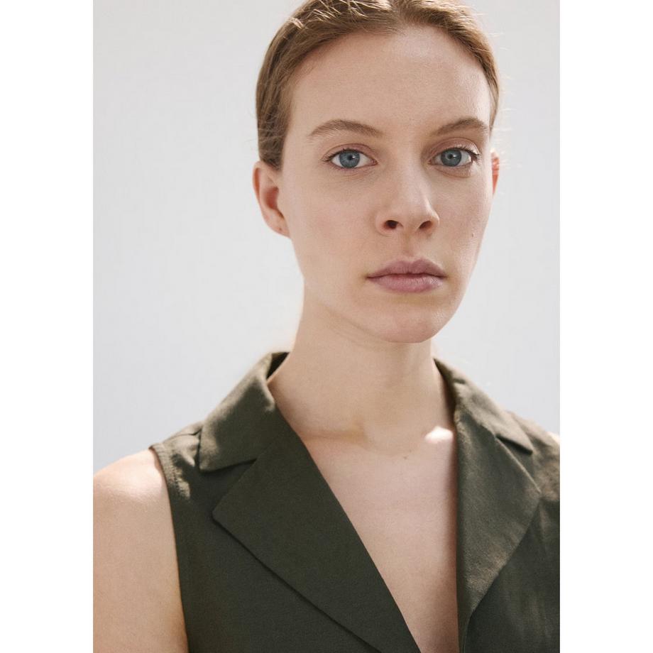 MANGO LINOVIS Camicetta senza Maniche con Nodo sul Davanti  