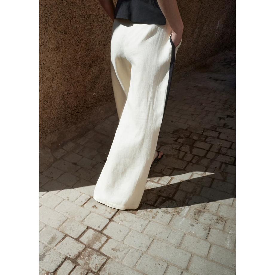 MANGO BUTTER Weite Hose mit Seitenstreifen  