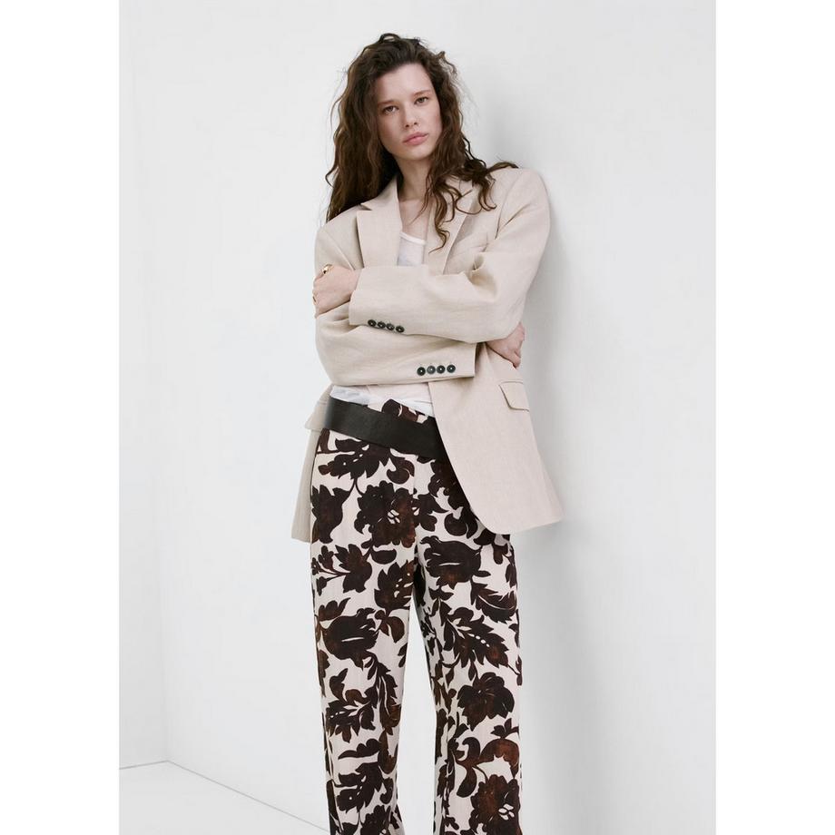 MANGO KARINA Hose mit Blumenmuster weitem Bein  