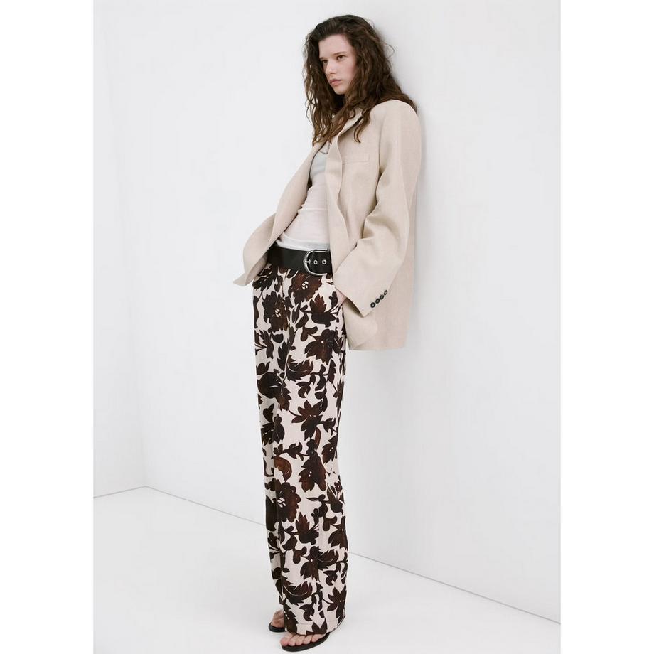 MANGO KARINA Hose mit Blumenmuster weitem Bein  