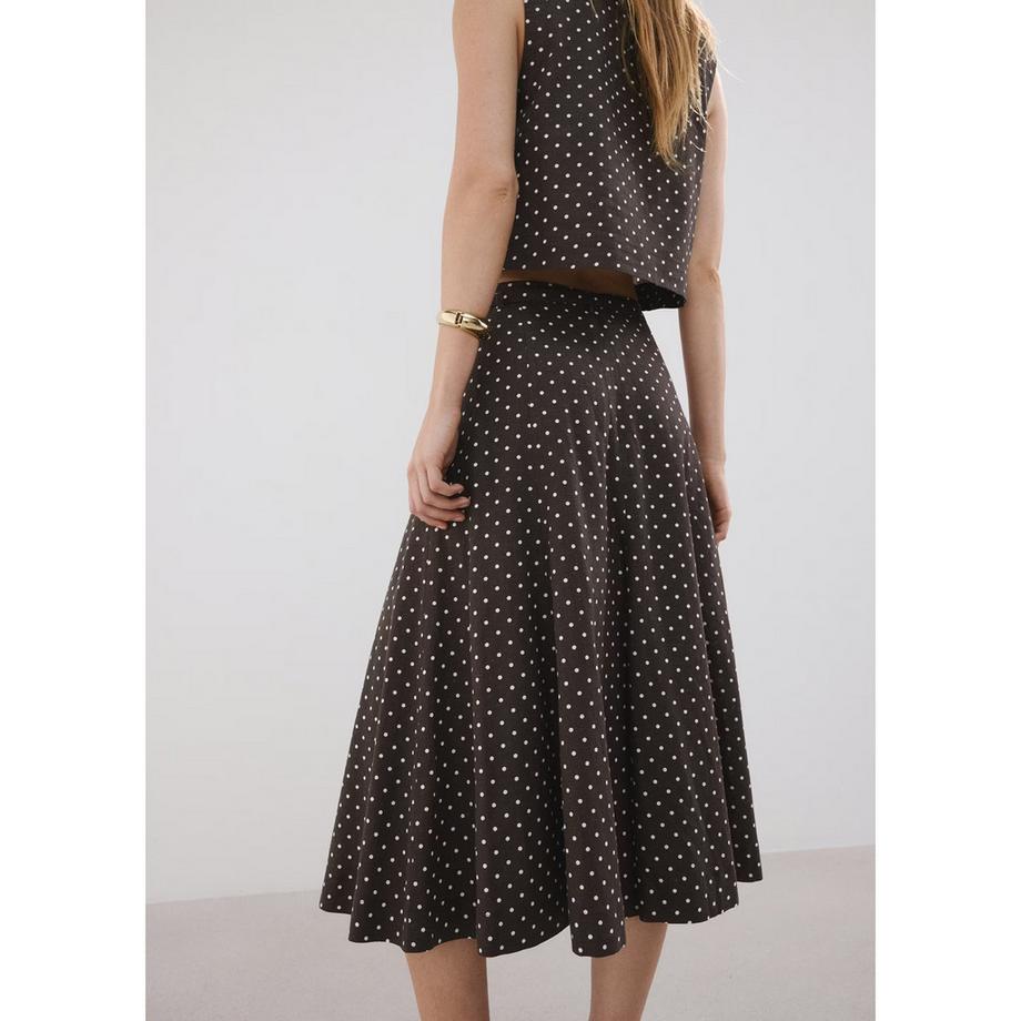 MANGO ROMEO Jupe Midi à Pois  