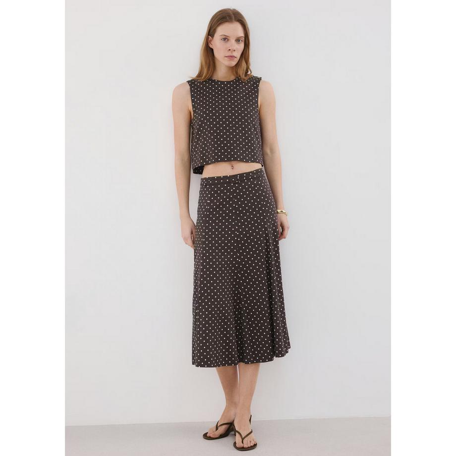 MANGO ROMEO Jupe Midi à Pois  