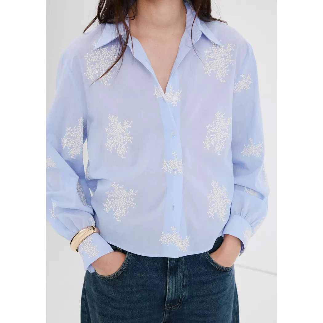 Mango - Bluse, für Damen, Saphirblau, Größe M