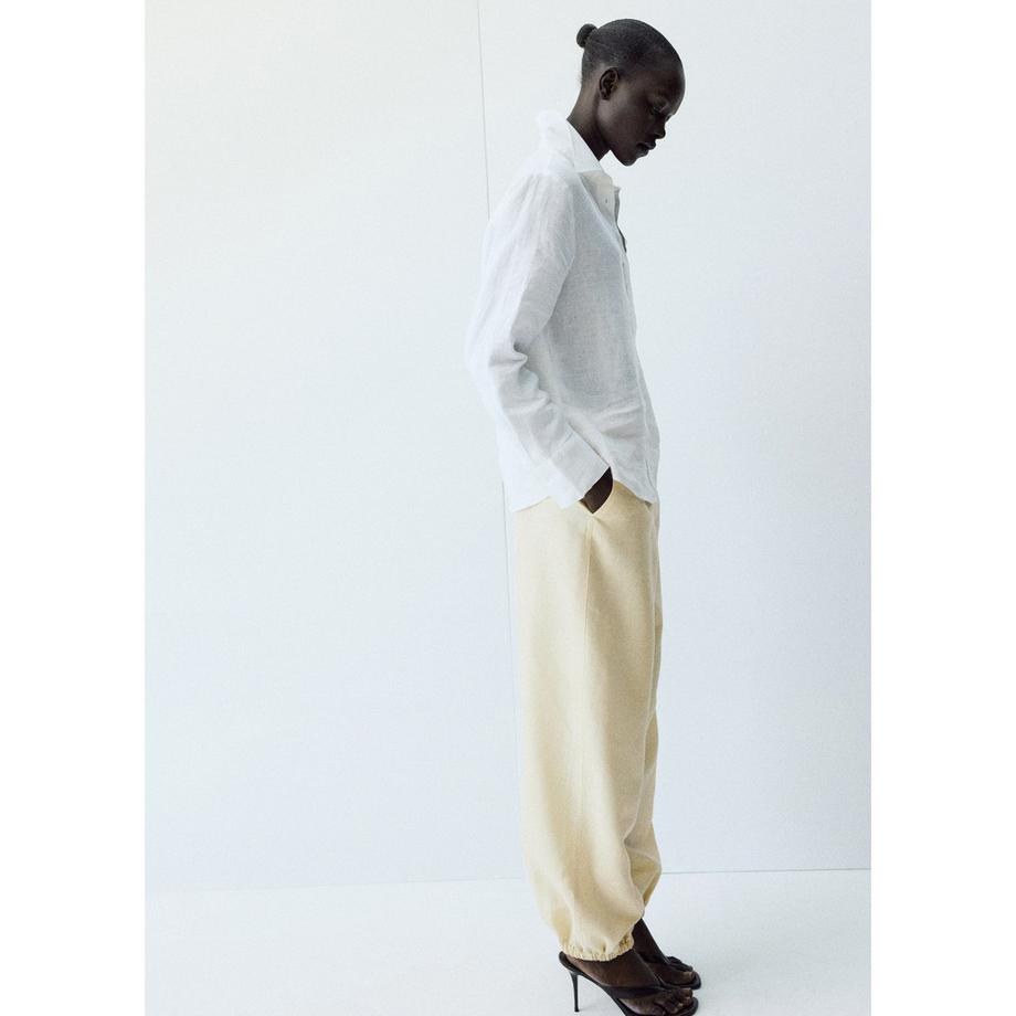 MANGO LINO Camicetta a Maniche Lunghe con Taschino sul Petto  