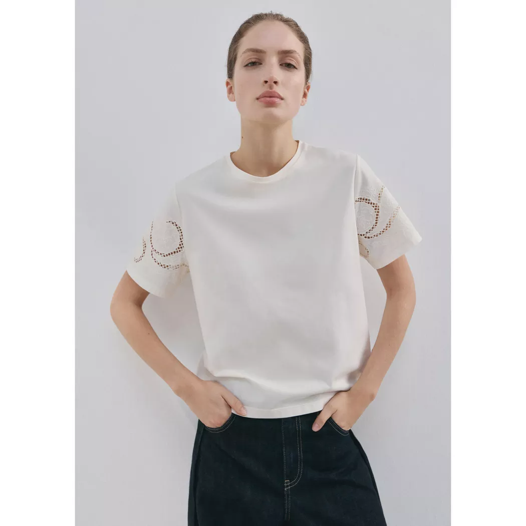 Mango - T-Shirt, für Damen, Café, Größe M