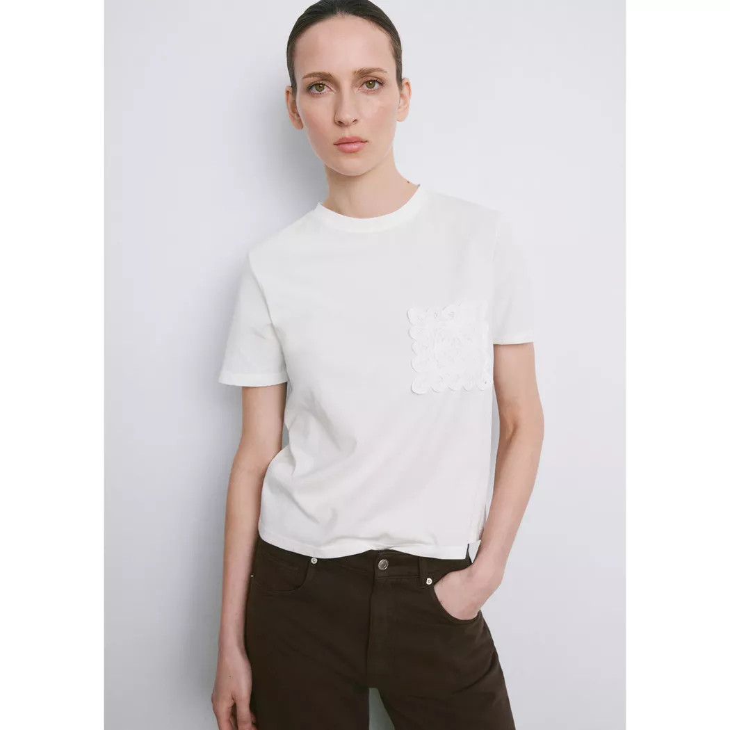 Mango - T-Shirt, für Damen, Beige, Größe L