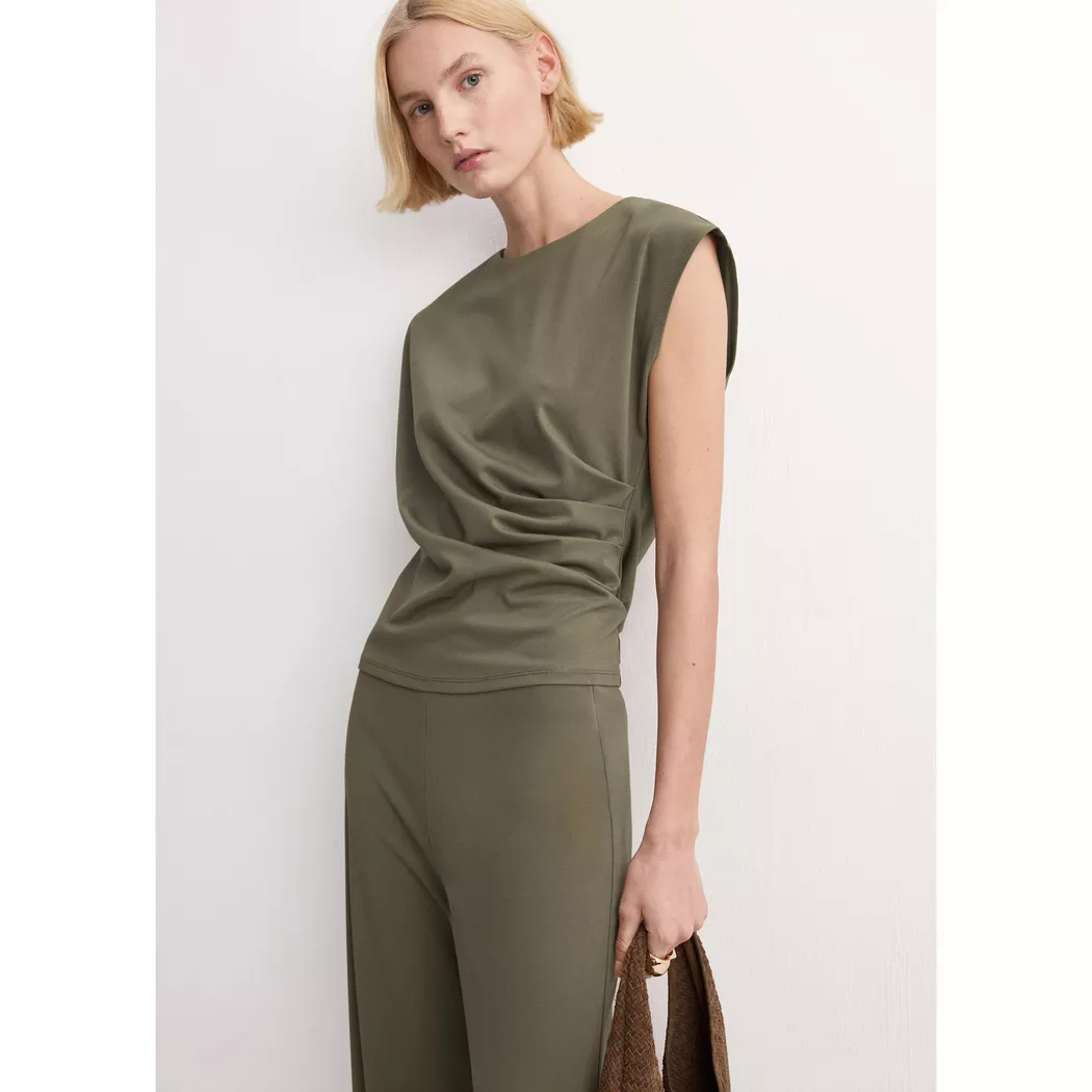 Mango - T-Shirt, für Damen, Khaki, Größe M