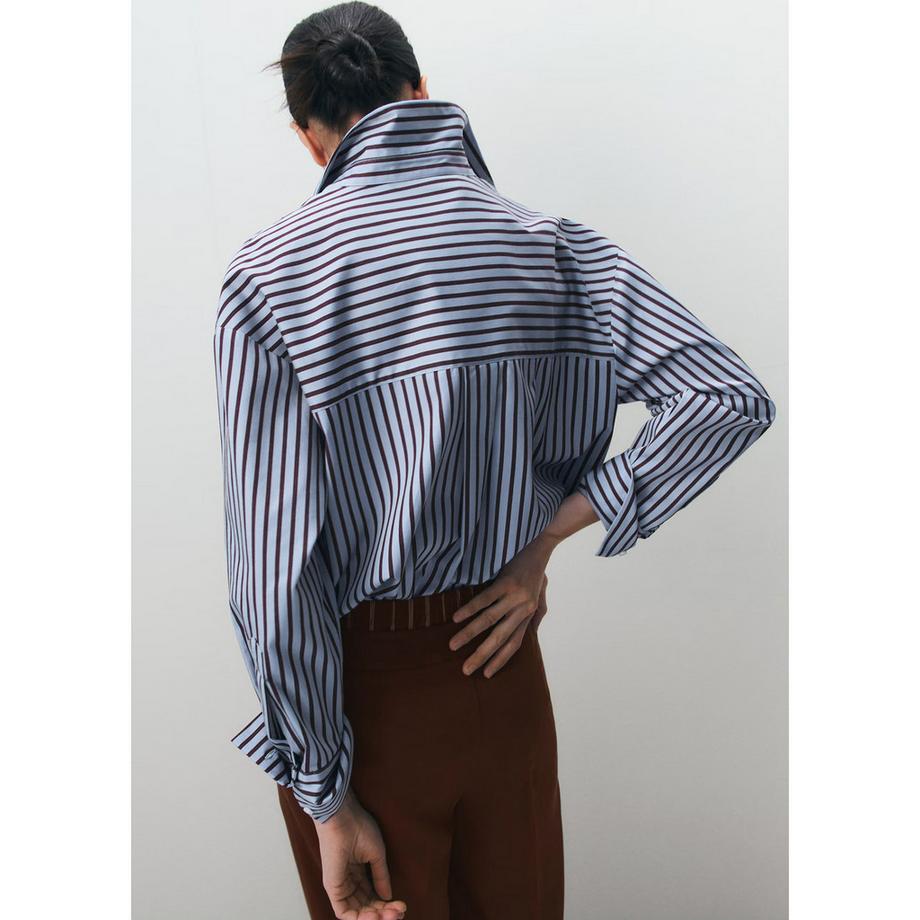 MANGO FONTANA Chemisier Rayé à Manches Longues  