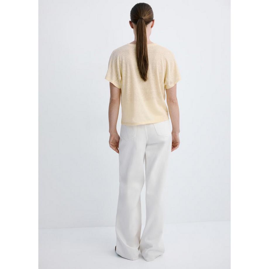 MANGO LINU T-shirt a Maniche Corte Girocollo  