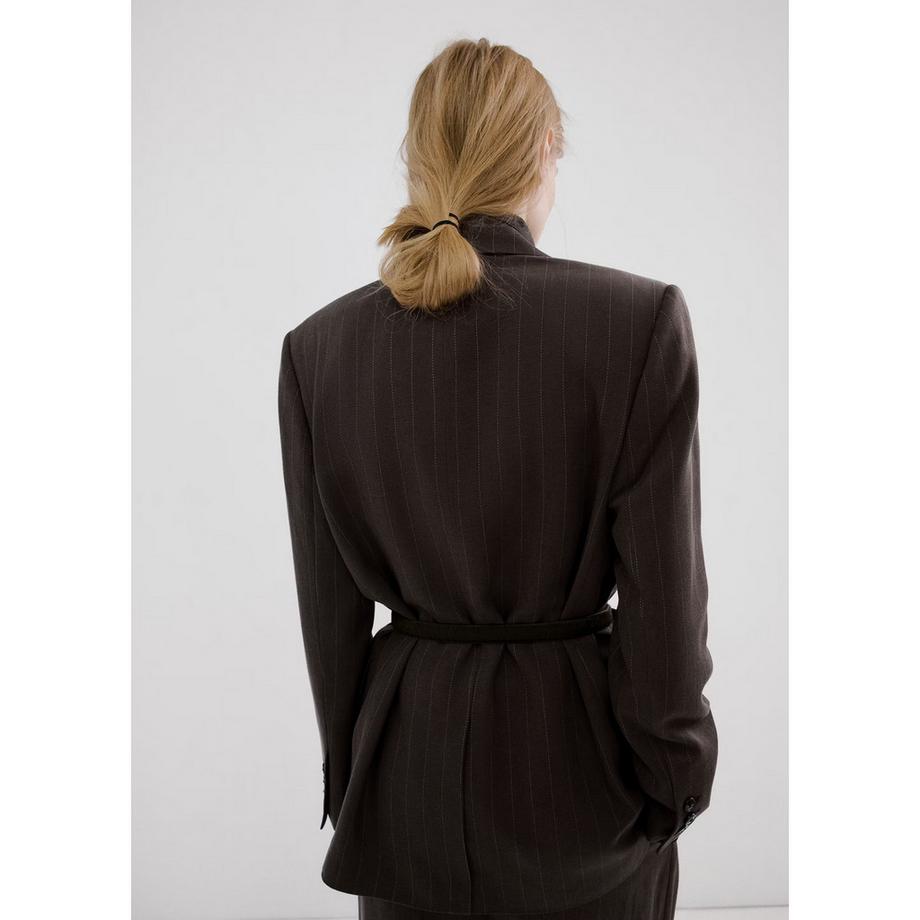 MANGO VBBALI Blazer Gessato con Cintura  