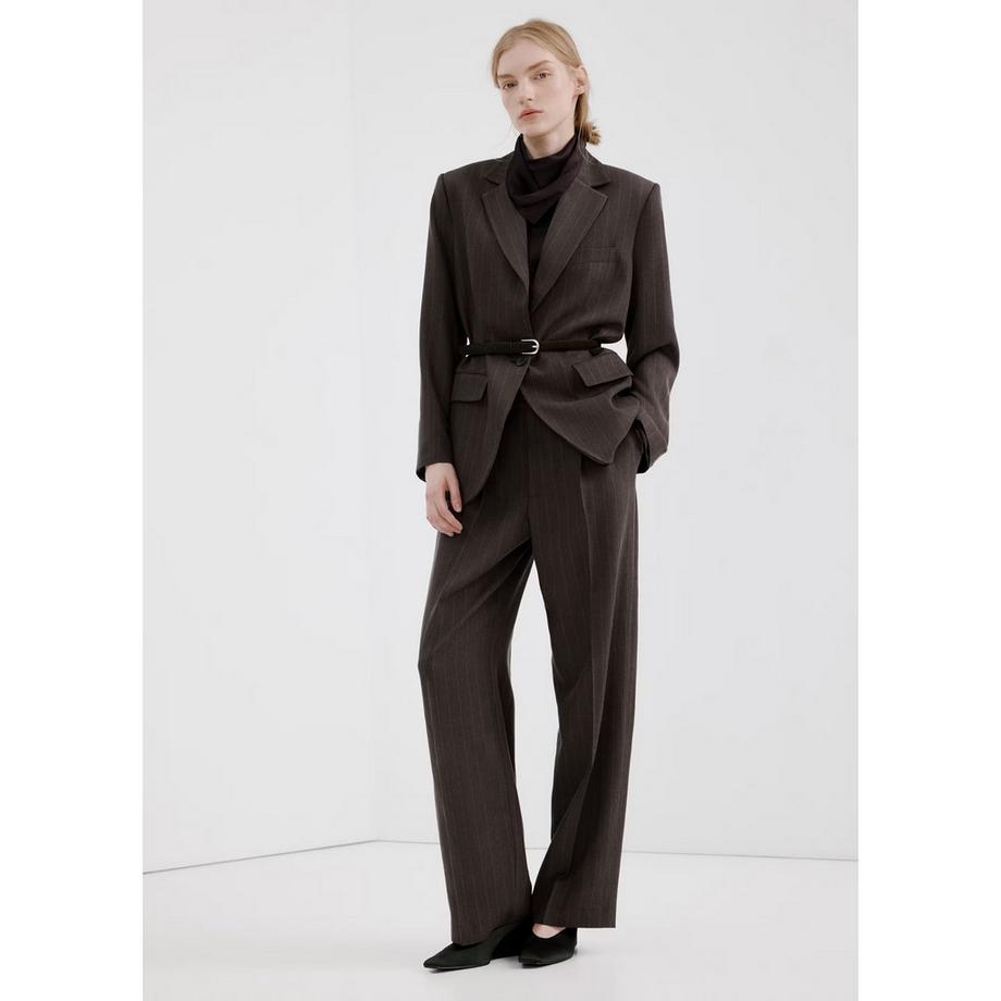 MANGO VBBALI Blazer Gessato con Cintura  