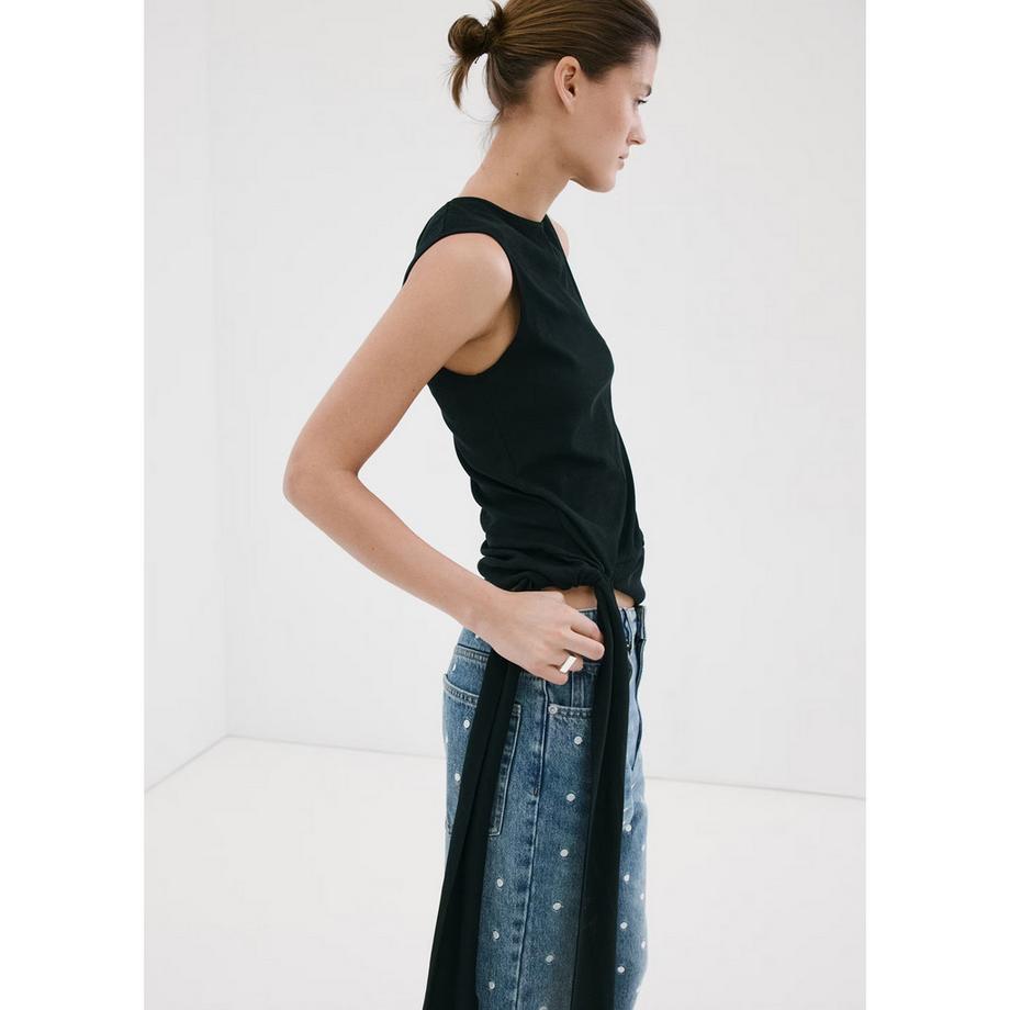 MANGO LUNARES Polka Dot Wide Leg Jeans  