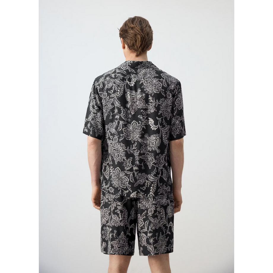 Mango Man OPIUM Chemise à Manches Courtes Motif Floral  