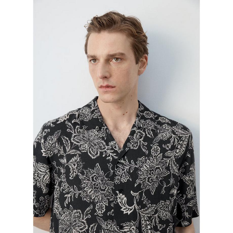 Mango Man OPIUM Chemise à Manches Courtes Motif Floral  