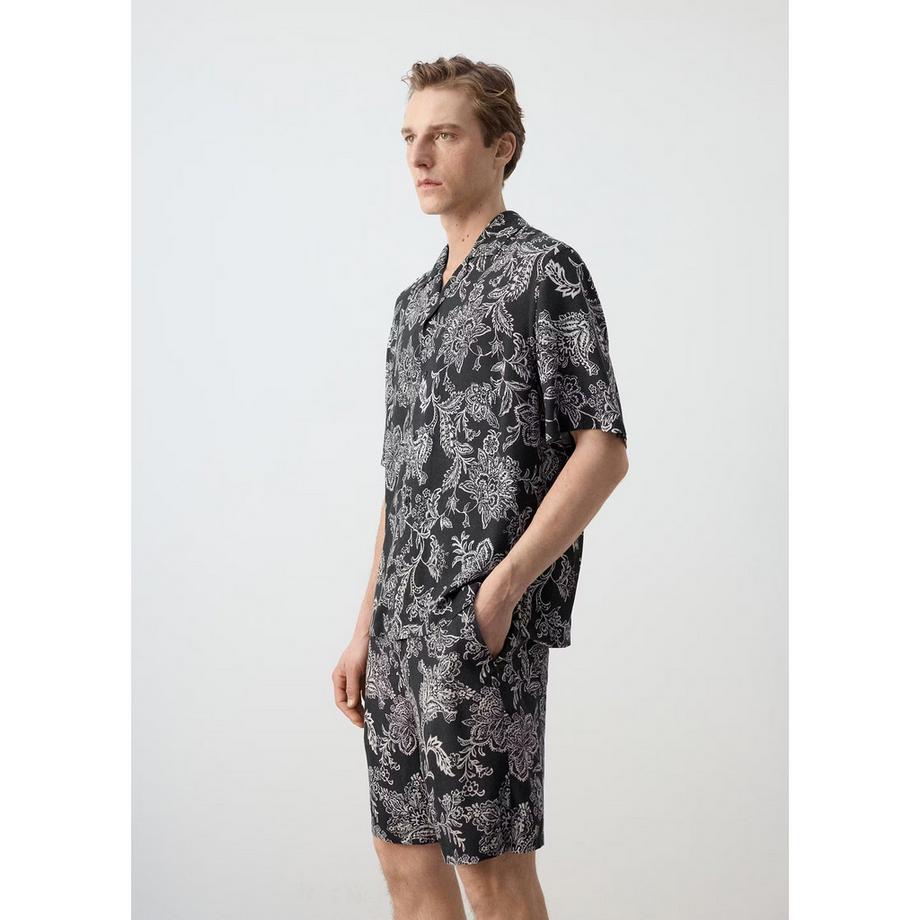 Mango Man OPIUM Chemise à Manches Courtes Motif Floral  