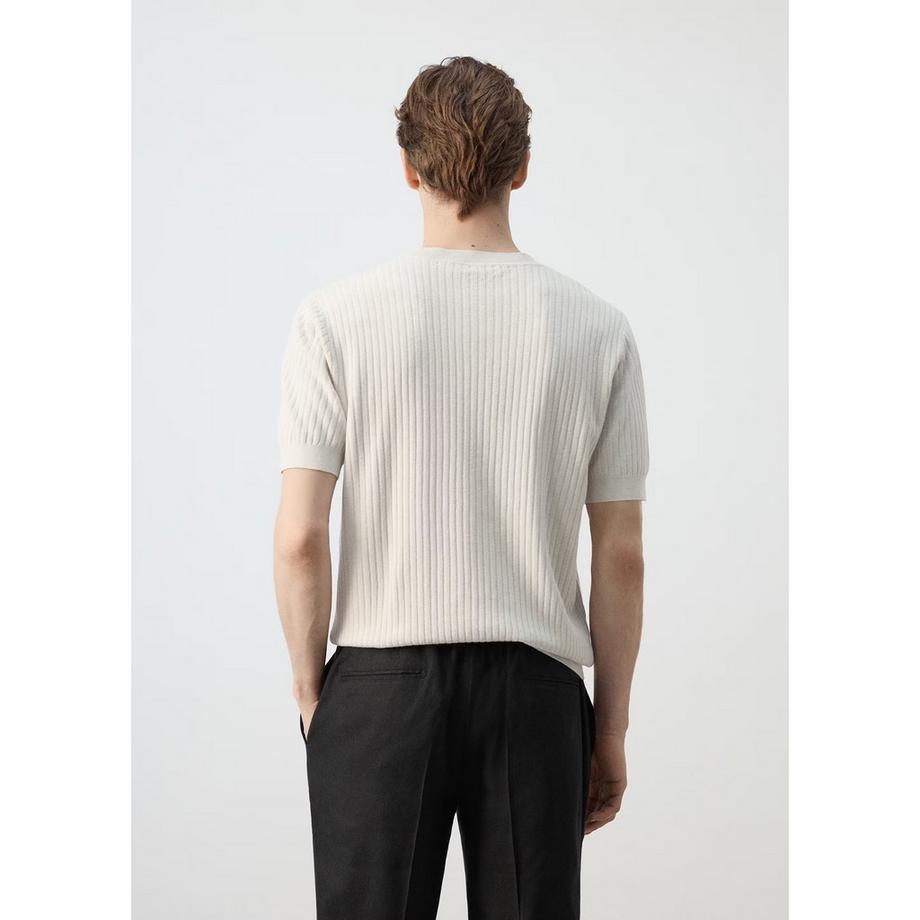 Mango Man PAULE T-shirt côtelé à manches courtes  