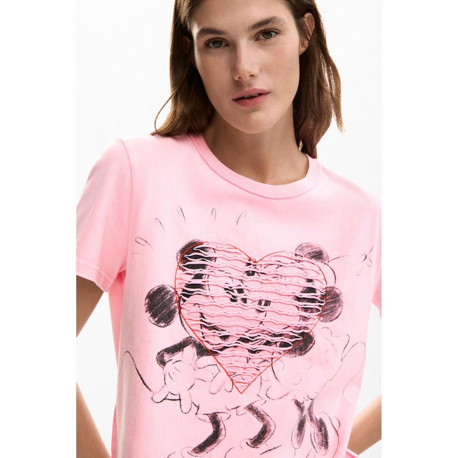 Desigual T-Shirt Imprimé Cœur Mickey Mouse  