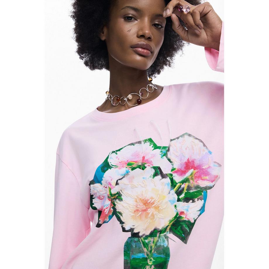 Desigual T-shirt a maniche lunghe con stampa floreale  