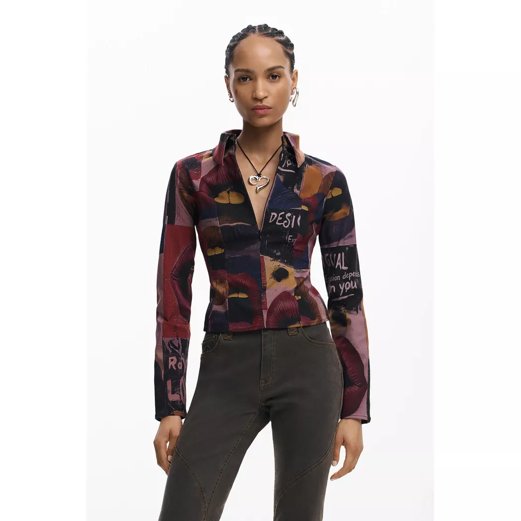 Desigual Chemise à manches longues BLACK XL female