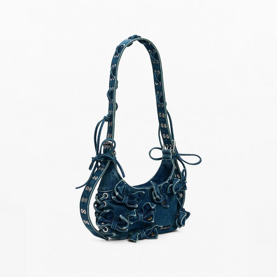 Desigual Sac à main en jean avec nœuds  