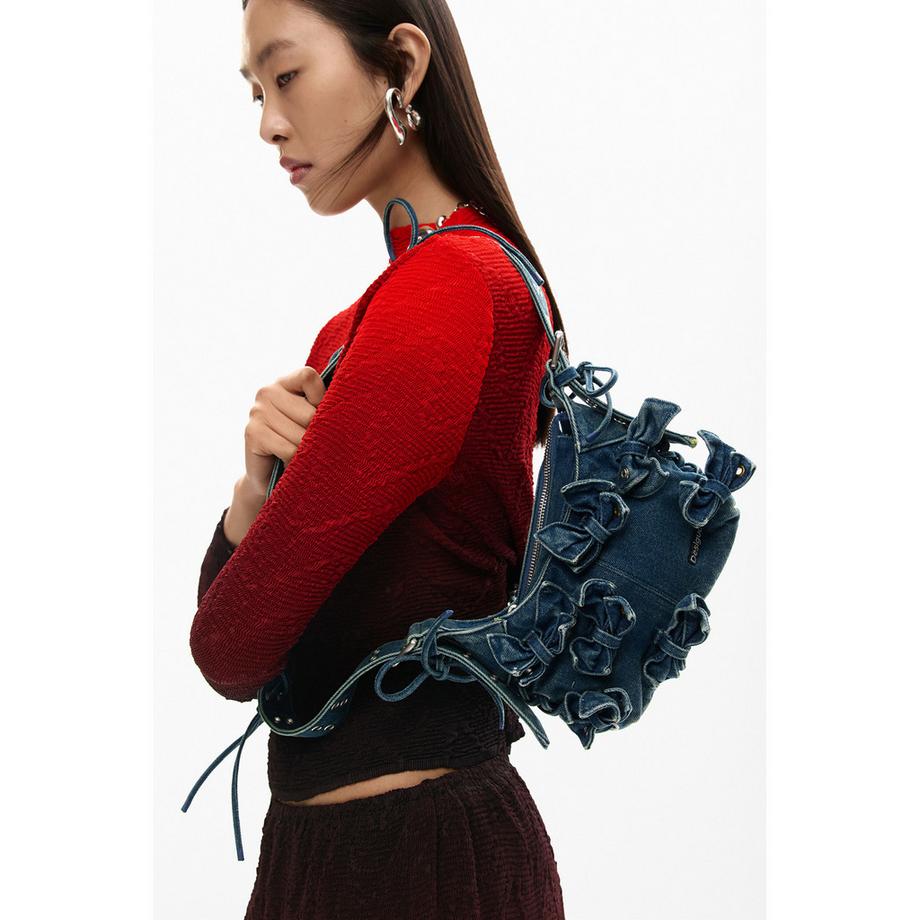 Desigual Sac à main en jean avec nœuds  