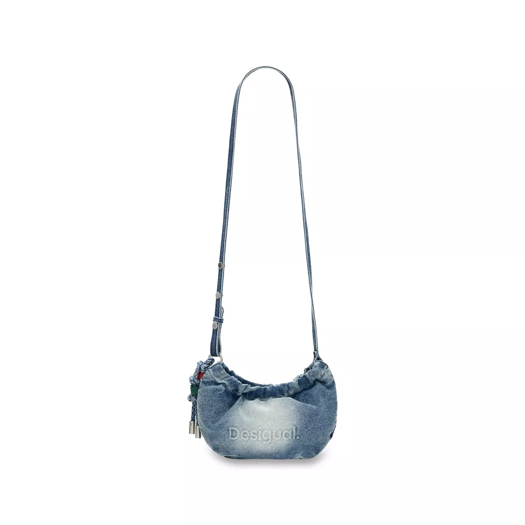 Desigual Petit porte-monnaie bandoulière en denim avec appliques BLUE U female 3