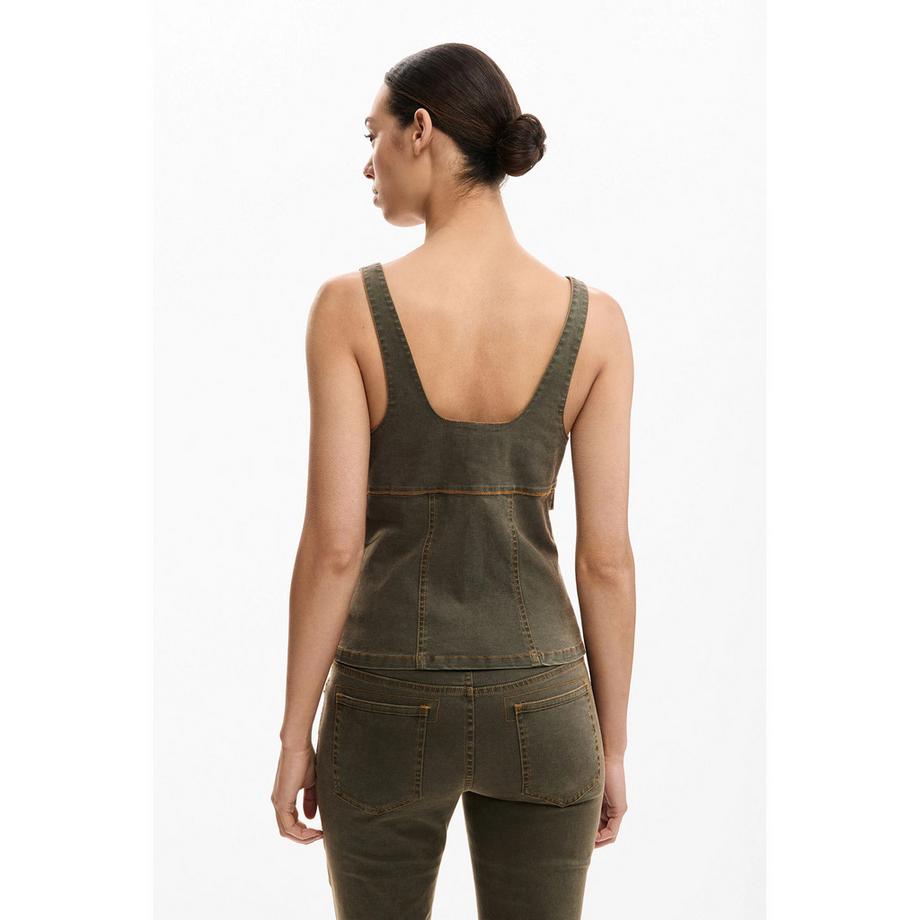 Desigual Camicetta senza maniche con dettaglio fibbia  