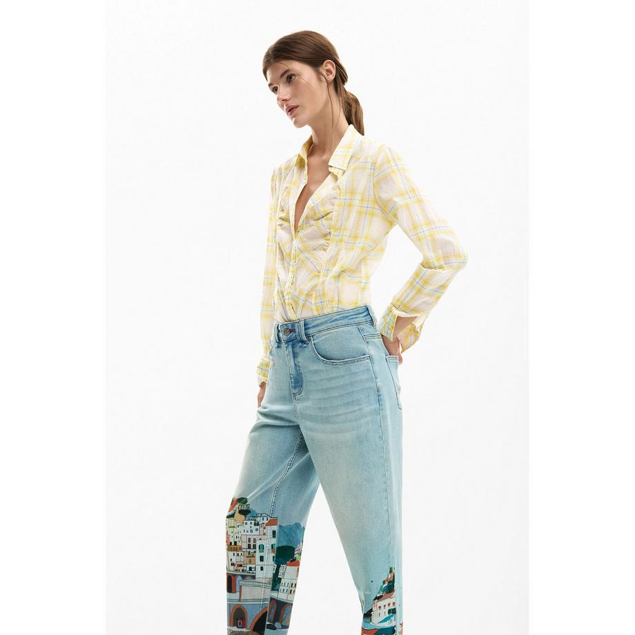 Desigual Jeans Stampato Relaxed Loose Fit Lunghezza Caviglia  