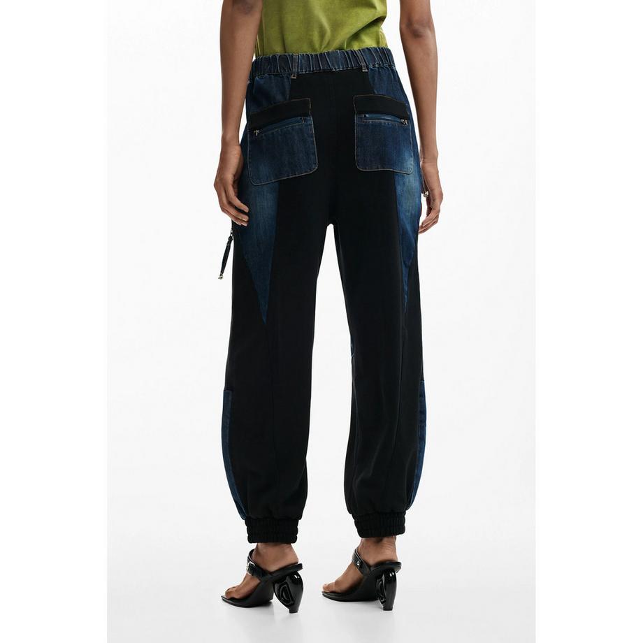 Desigual Jeans Jogger in Denim Patchwork  