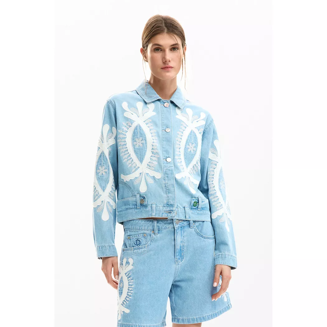 Desigual Blouson en denim patch BLUE L female 2