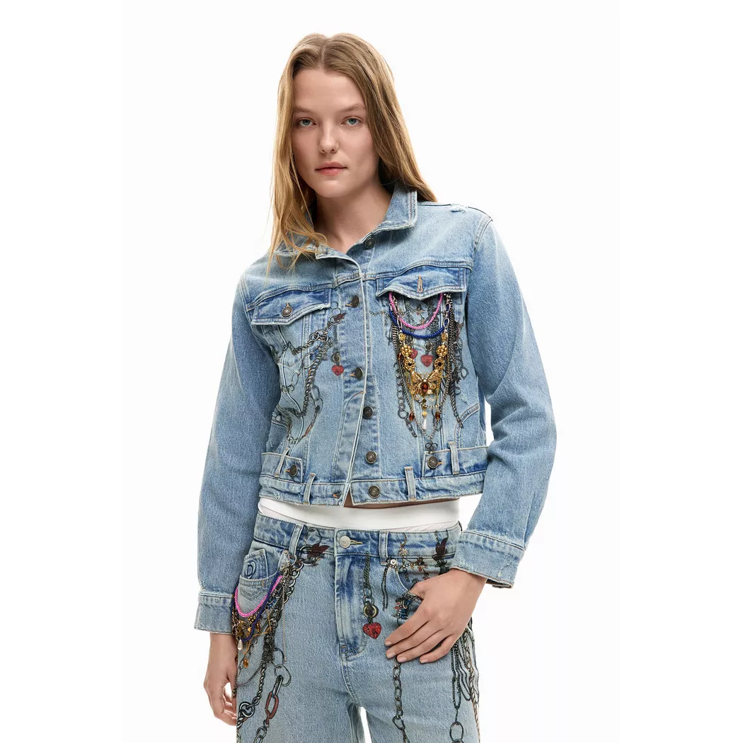 Desigual Blouson en denim patch BLUE L female 10