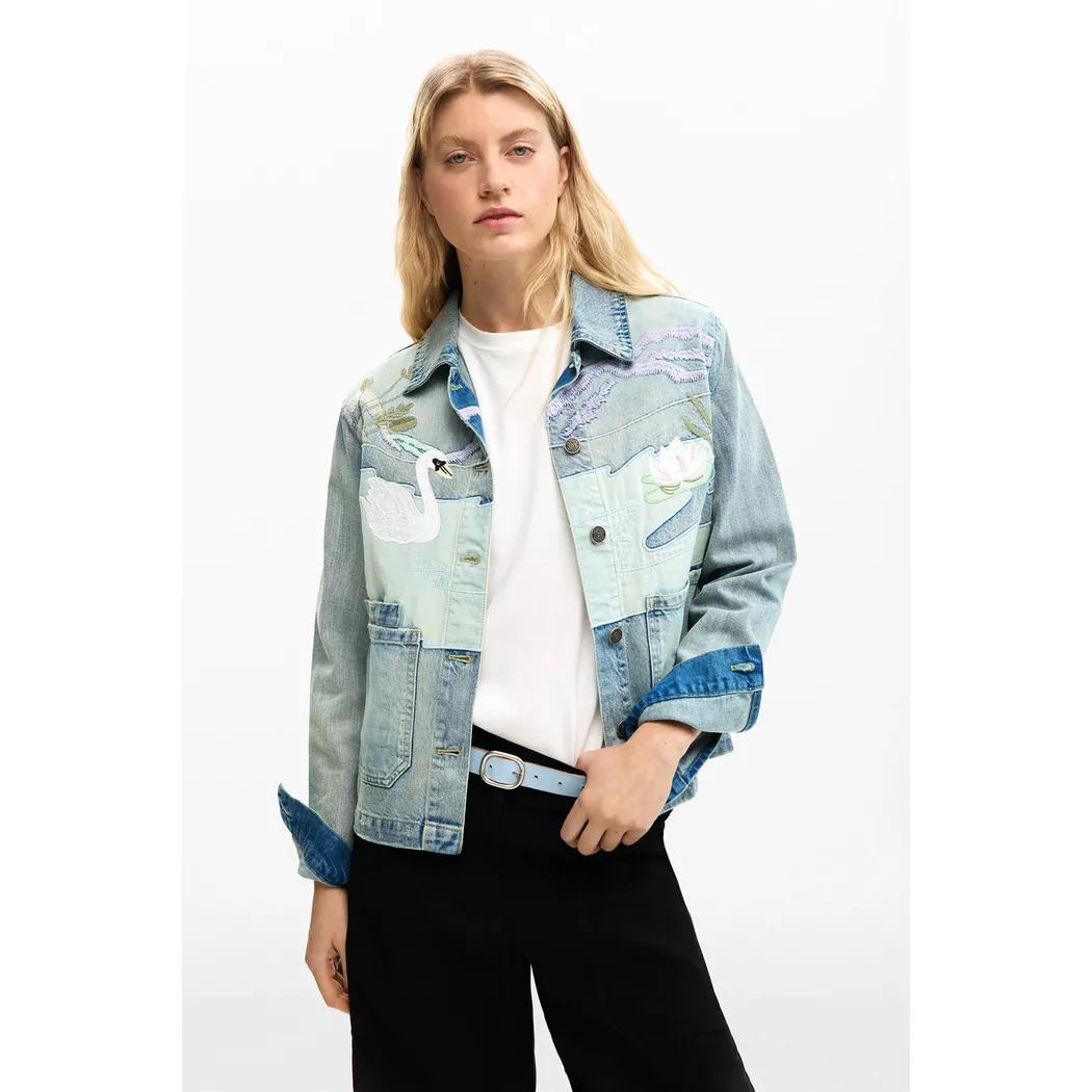 Desigual Blouson en denim patch BLUE L female 6