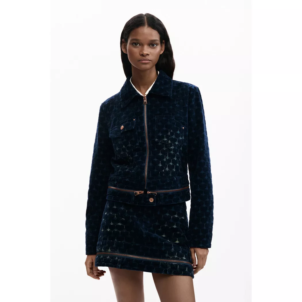 Desigual Veste en denim imprimée BLUE XS female