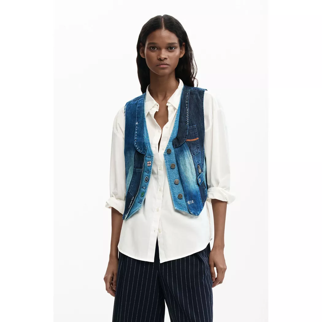 Desigual Blouson en denim patch BLUE L female 3