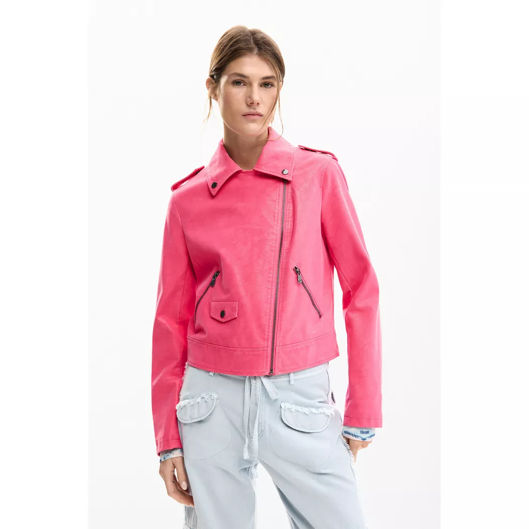 Desigual Blouson biker effet peau RED L female