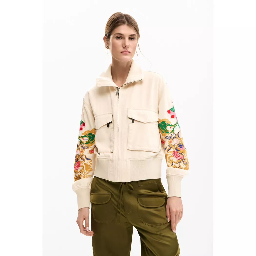 Desigual Veste patch fleurs WHITE M female 2
