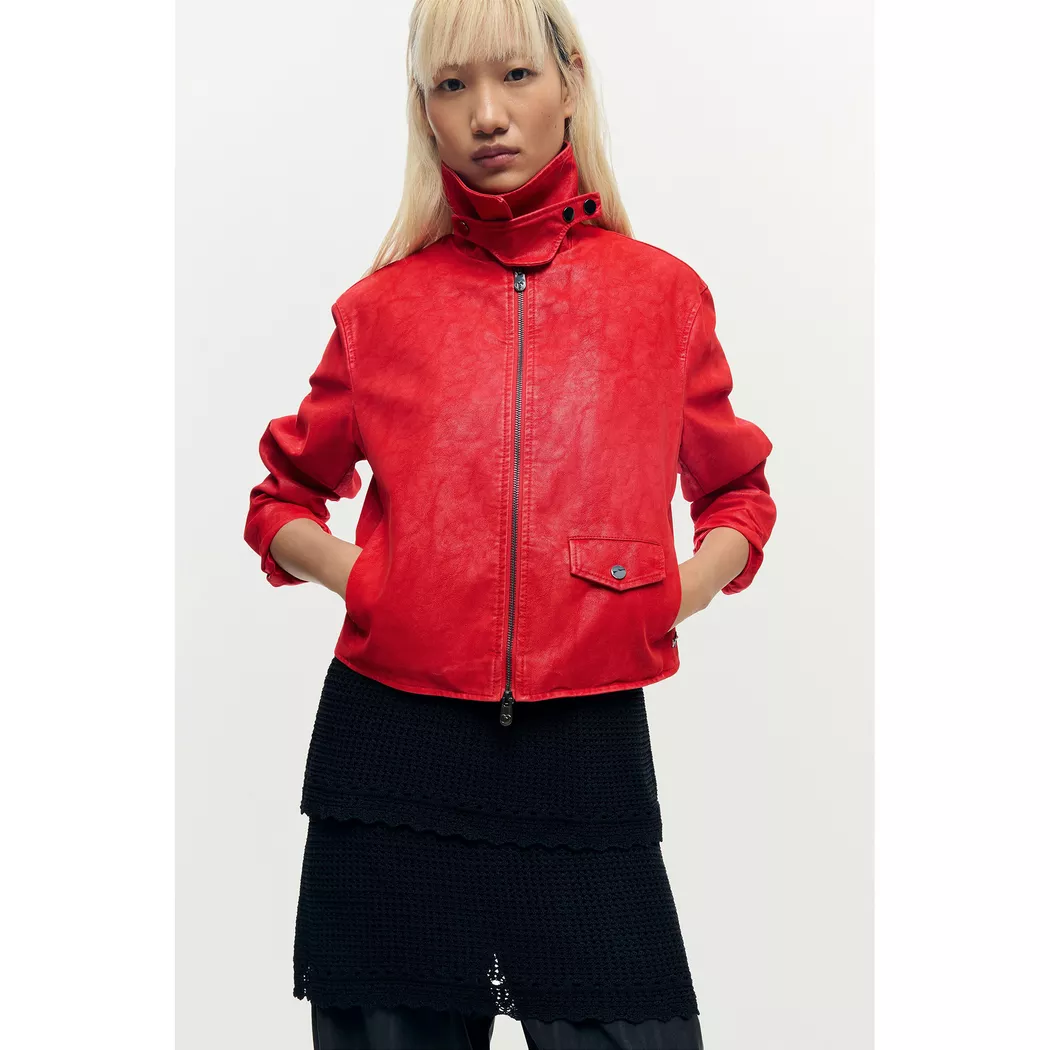 Desigual Veste effet cuir rouge RED L female 2