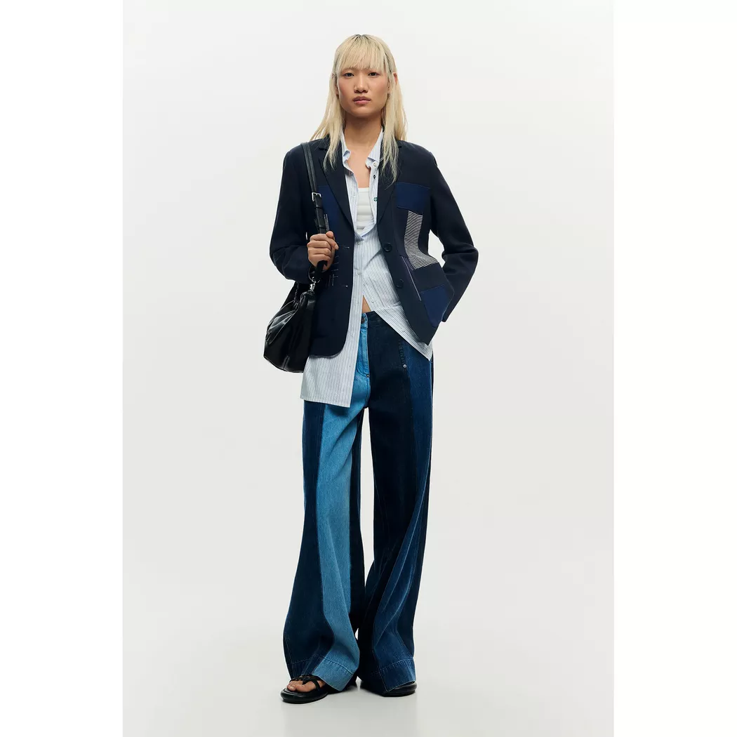 Desigual Veste patchwork BLUE L female