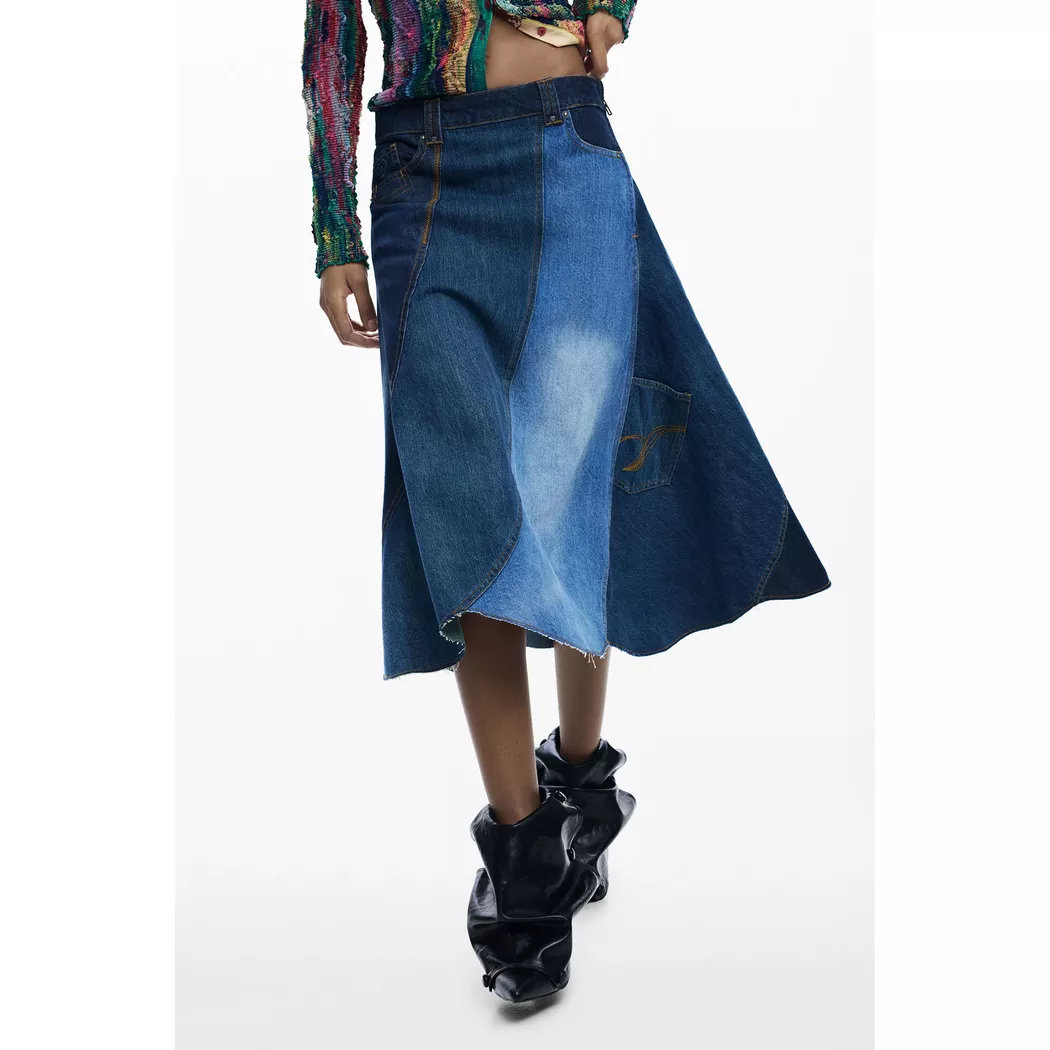 Desigual Jupe denim patch BLUE L female 2