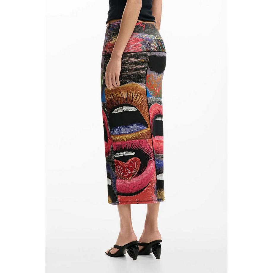 Desigual Gonna Midi Stampata Slim Fit  