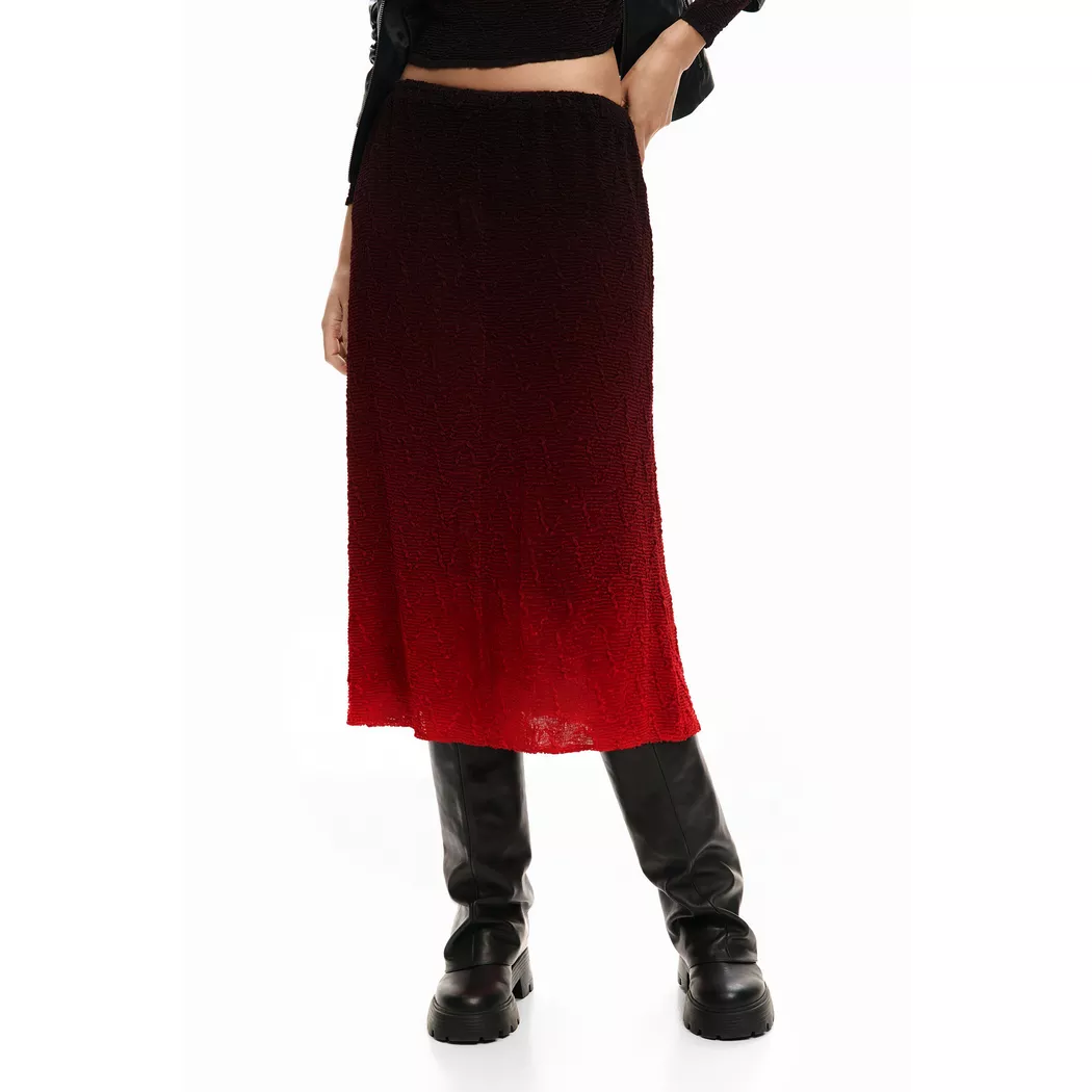 Desigual Jupe midi dégradée RED M female