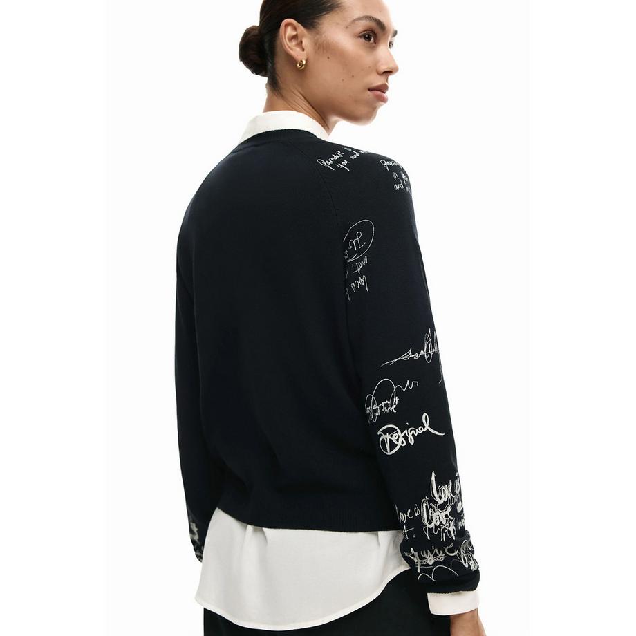 Desigual Rundhals-Pullover mit Grafikdruck  