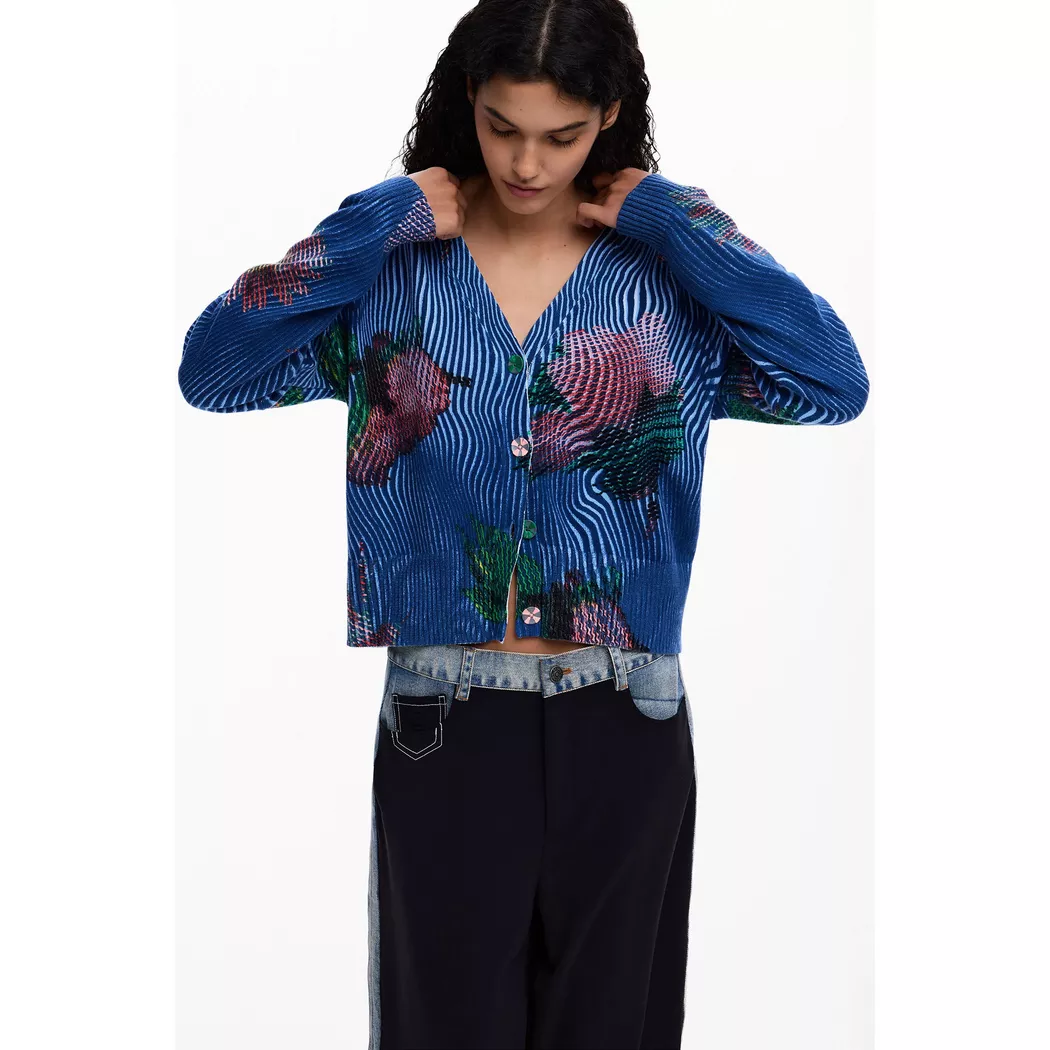 Desigual Veste en maille à double fermeture éclair BLUE XS female 4