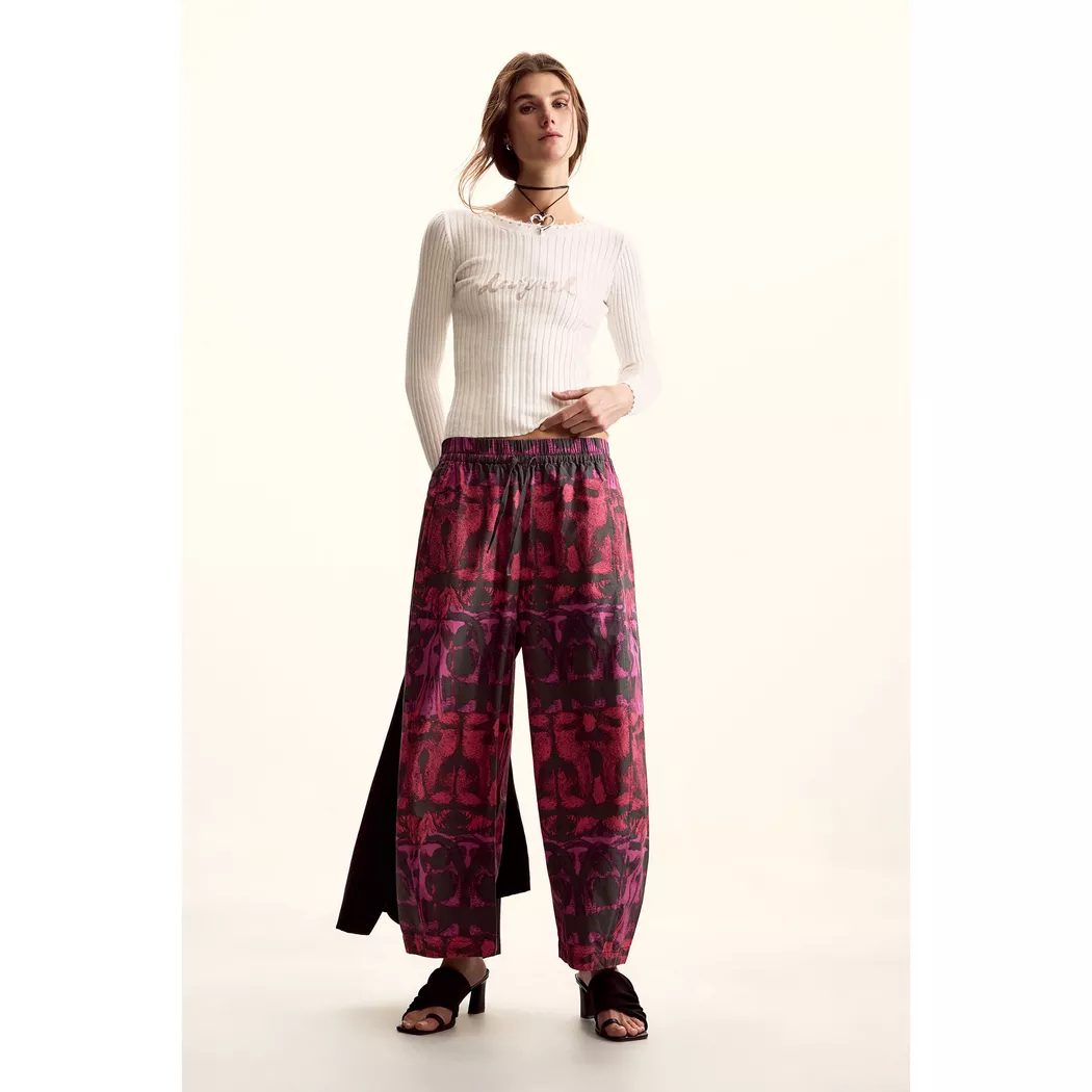 Desigual Pantalon large conçu par Mr. Christian Lacroix RED XS female