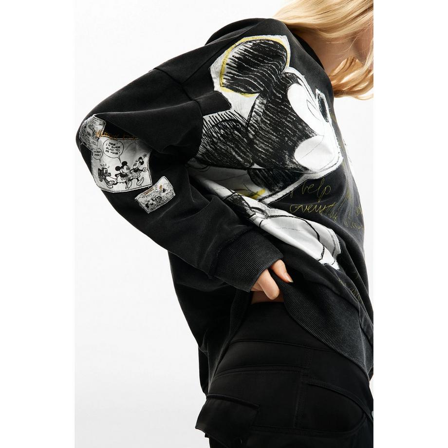 Desigual Sweat à Capuche Oversize Imprimé Mickey Mouse  
